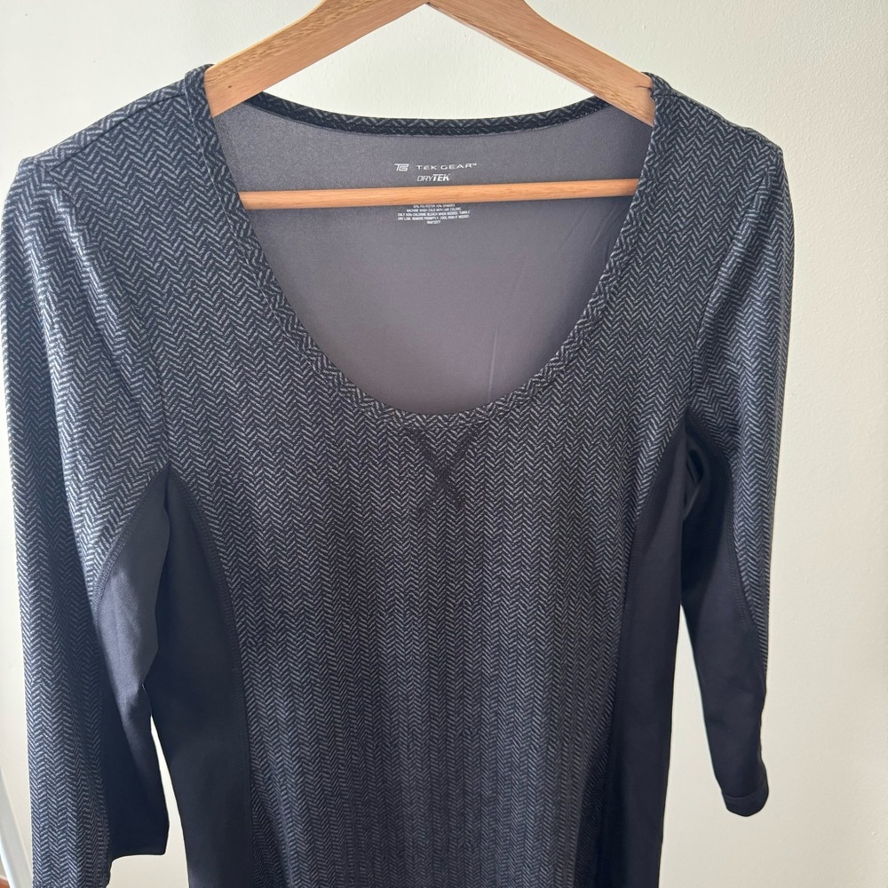 Tek Gear Black and Gray Midi Dress Athletic Dress